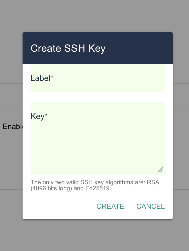 Register SSH public key