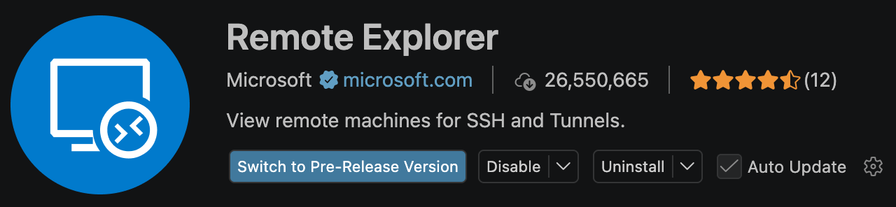 Remote Explorer Extension