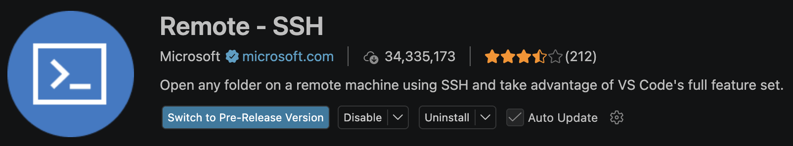 Remote SSH Extension